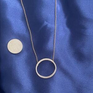 Elegant Silver Circle Pendant Necklace
